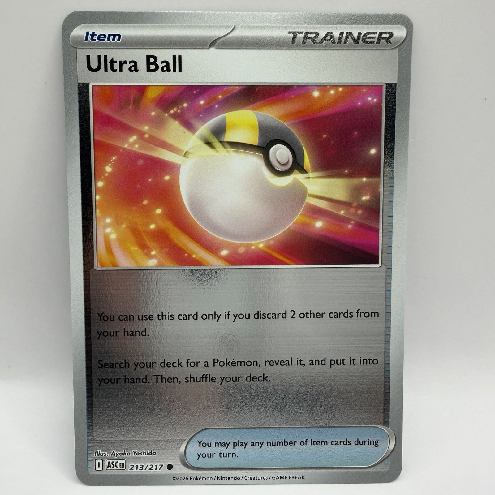 Ultra Ball 213/217 Pokémon ME: Ascended Heroes Reverse Holo 2026 NM