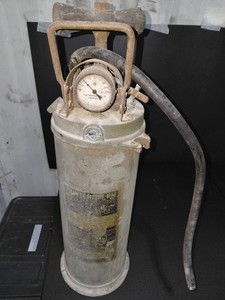 Vintage Phister No. 1B-EM Brass Wall Mount Fire Extinguisher Empty WW2 Era