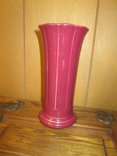 Fiestaware Cinnebar 8” fluted flower vase discontinued Fiesta