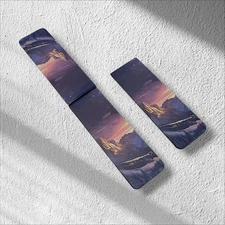 Non Text Magnetic Bookmark, Foldable, Double Sided Multicolor Nature/Scenery. 
