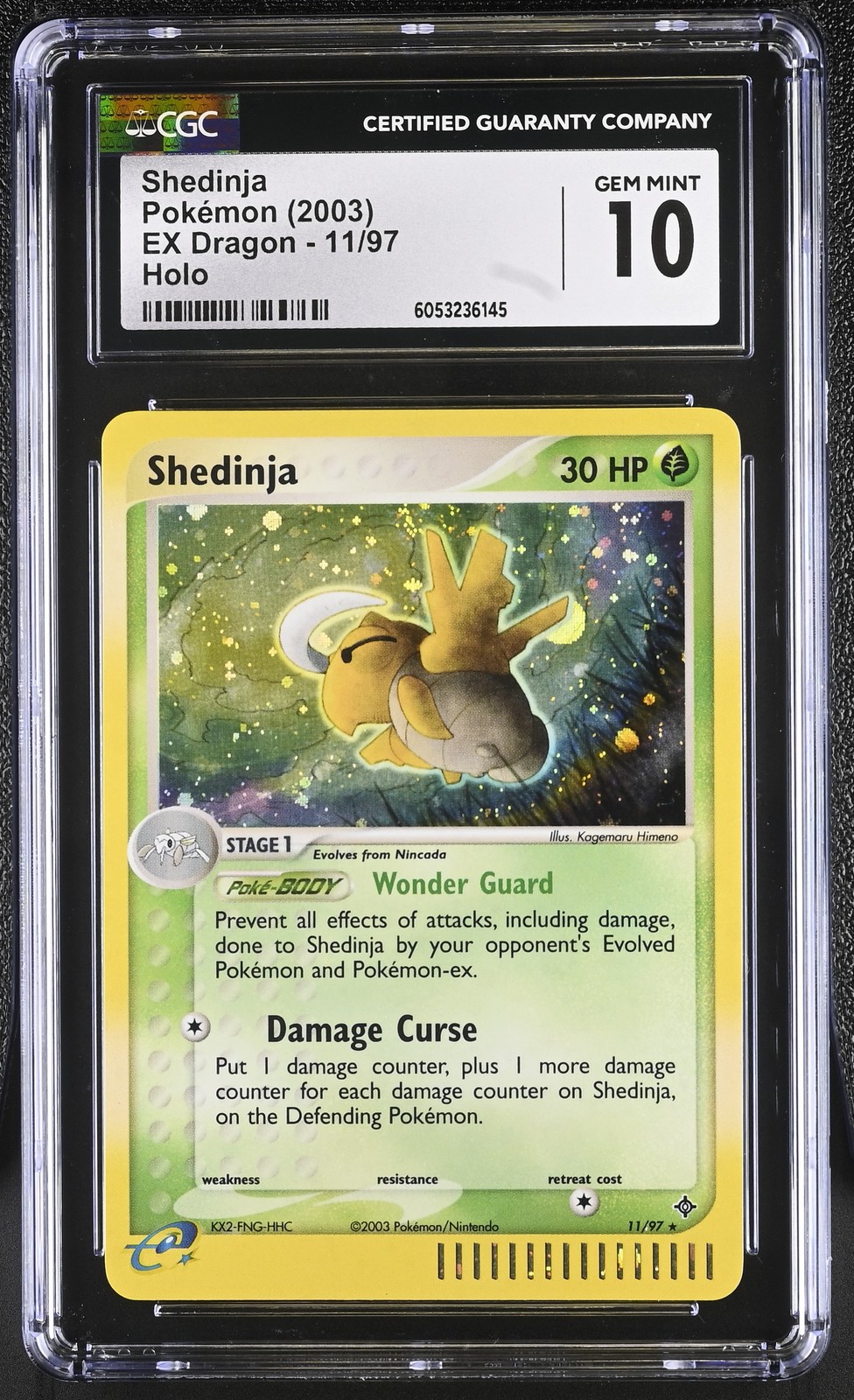 CGC 10 GEM MINT Shedinja 2003 EX Dragon 11/97 Holo Pokemon Card psa