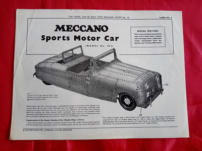 Oldtimer Meccano Sondermodell Gebrauchsanweisung Sportmotorwagen 10.2