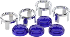 Chris products Taillight Turn Signal Universal Motorcycle Lens 4 Pack Blue Dots