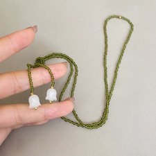 Pearl Beads Necklace Lily of The Valley Collar Choker Jewelry