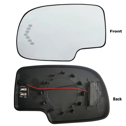 Driver Side Heated Mirror Glass W/ Turn Signal Light For 2003-07 Chevy GMC Truck