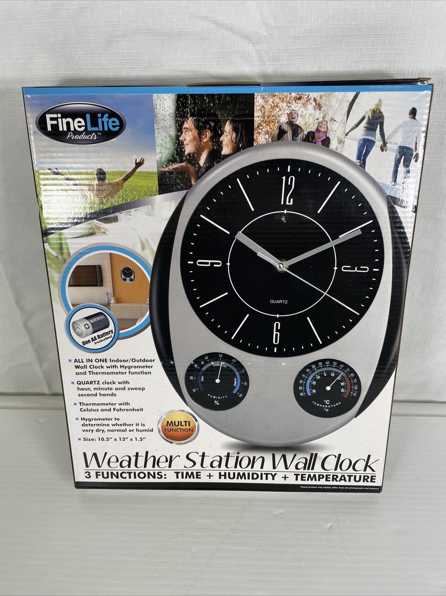 Finelife Weather Station 3 Function Wall Clock NIB NEW - NEVER USED | eBay
