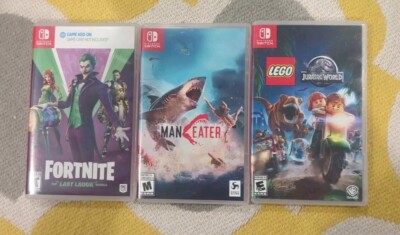 nintendo switch game cases only no games_ fortnite_ man Eater_ Lego Lot