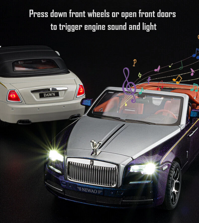 1:24 Rolls-Royce Dawn Diecast Model Car Toy Collectible Sound&Light Kids Gifts - Image 4 of 4