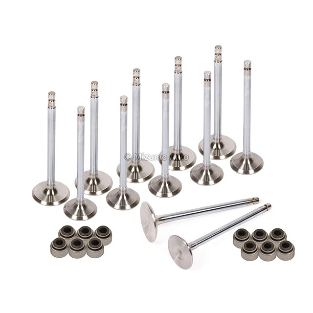 Válvulas de escape de admisión con sellos para Nissan Axess D21 Stanza 89-97 SOHC KA24E Foto 2 de 4