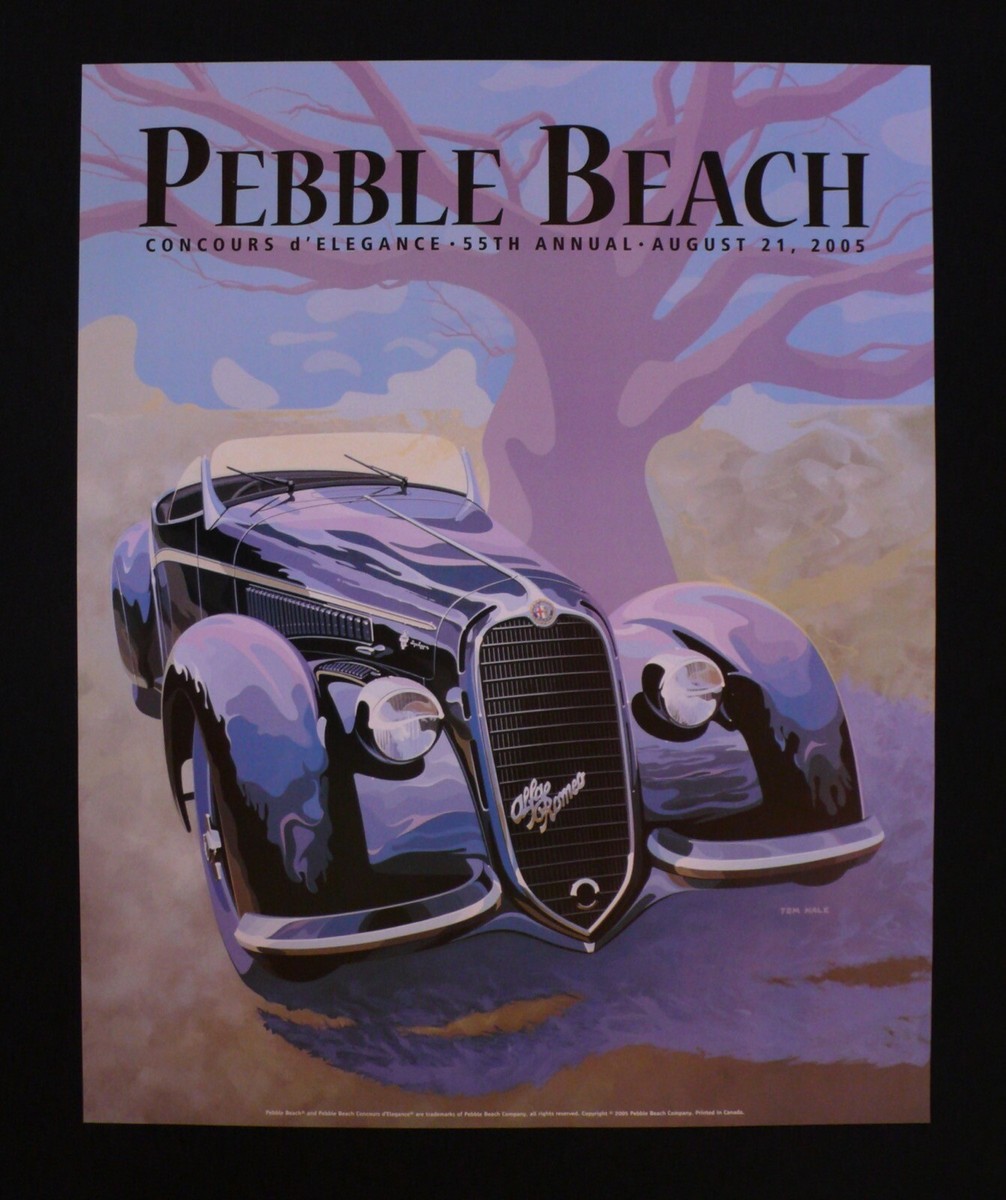 2005 Pebble Beach Concours Poster 1938 ALFA ROMEO 8C 2900B Tom Hale | eBay