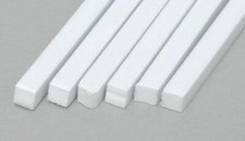 Evergreen Styrene Strips .125x.125 6 - Model Railroad Scratch Building Supply