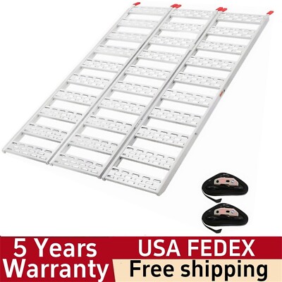   1500lbs Tri-Fold Aluminum Loading Ramps for Motorcycles ATV/UTV Lawn mowers 