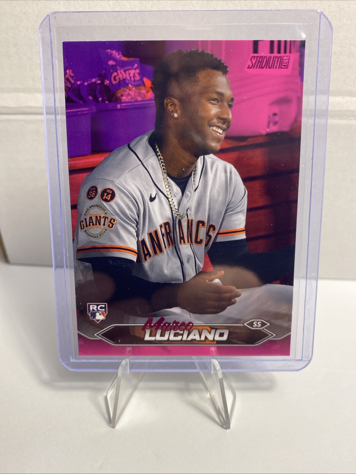 2024 Topps Stadium Club Marco Luciano #224 RC Pink Foil