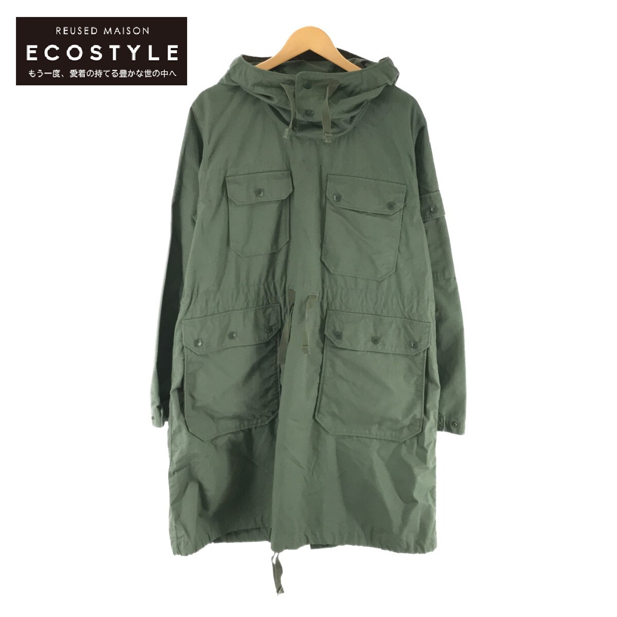 ENGINEEREDGARMENTS Over Parka Nyco Ripstop over hoodie coat M khaki
