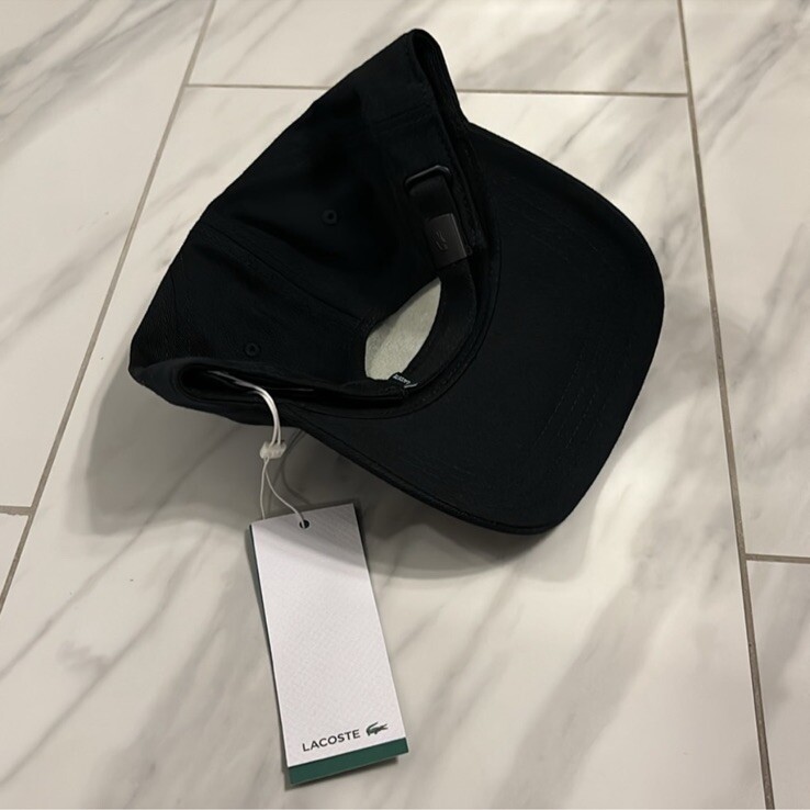 Lacoste Men's Big Croc Logo Adjustable Cap Hat Black Green $60 New
