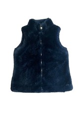 River Woods Girls Navy Blue Faux Fur Vest Jacket Large 14