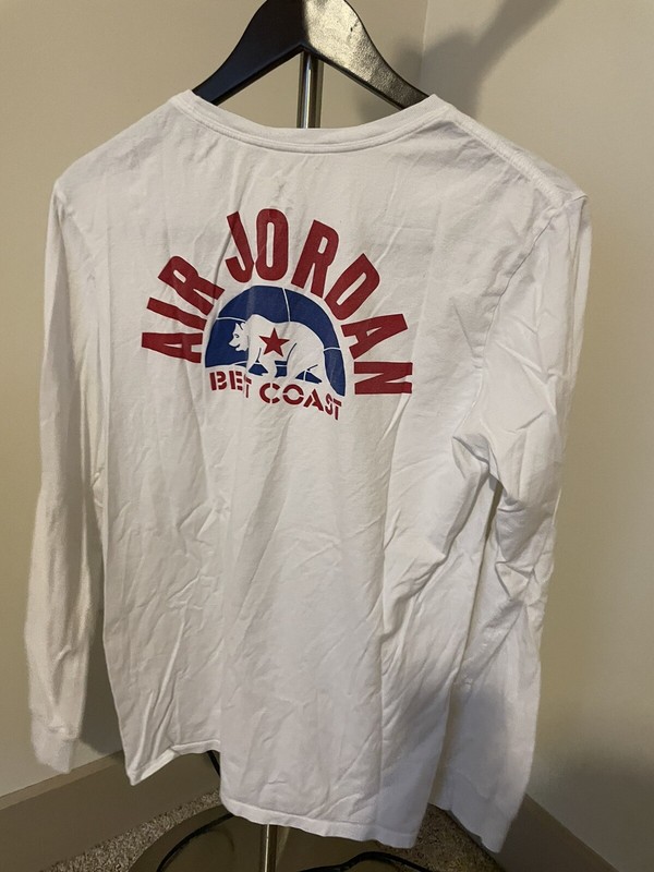 Jordan brand long sleeve tshirts best coast California limited medium white
