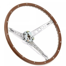 1965-1966 65 66 Mustang Steering Wheel Deluxe Woodgrain Reproduction With Kit