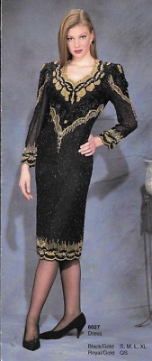 Jasdee Vintage Dress Length 45'' Inch Hand Work Beading On Silk Style 6027