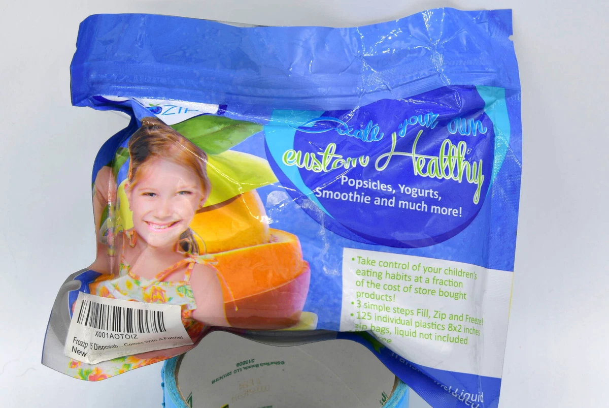 Frozip 125 Disposable Ice Popsicle Mold Bag BPA Free Freezer Tubes