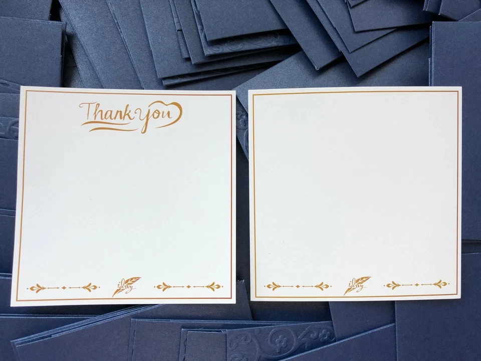 Pack de 20 tarjetas de agradecimiento IDNY Navy tarjetas en blanco tarjetas de invitación con sobres Foto 4 de 4