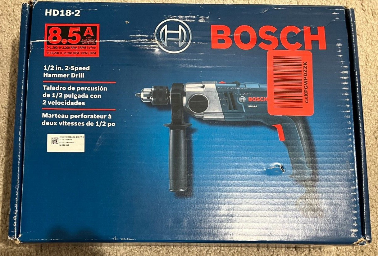 BRAND NEW BOSCH 1/2" CORDED 2-SPEED HAMMER DRILL HD18-2 120V 8.5AMP