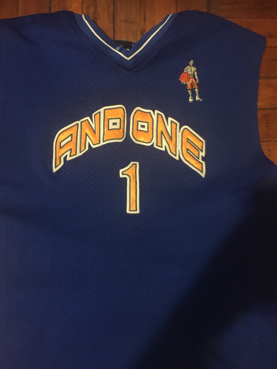 And1 Mixtape Tour Jersey XXL 2XL Blue Yellow Streetball Pro