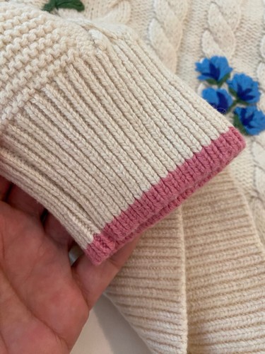 Mini Boden Size 13-14Y Girls Ecru Harriet Sweater Embroidered Flowers-NEW W/ TAG - Picture 8 of 11