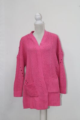 Style & Co. Women's  Chenille Open-Front Cardigan (Berry Punch, XL)
