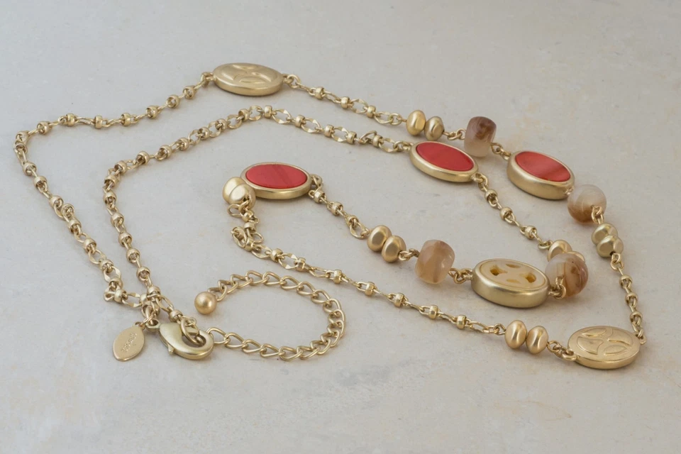 Двустороннее ожерелье Chicos Mila Sahara Champgne Gold Coral овальное - Изображение 3 из 4