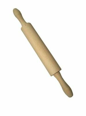 Mattarello Girevole in Legno Puro 45x5cm per Preparazione di Pasta Biscotti top