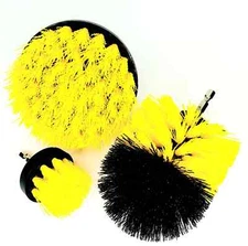 Yellow Bristle Medium Stiffness Drill Brush Set-3 pack Assorted Drill Brush Kit