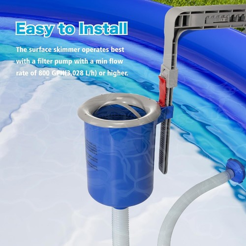 Above Ground Pool Skimmer with 5 Skimmer Socks & Adjustable Mount, Easy Clean! - Picture 8 of 11