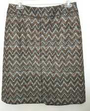Worth Brand Silk Geometric Embroidered Lined Skirt Size 4
