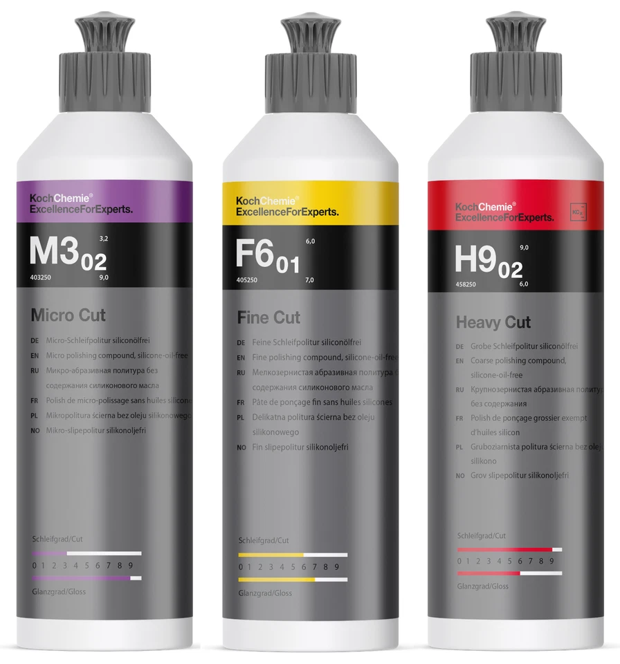 Koch Chemie Politur Set - Heavy Cut bis Hochglanz (3x Politur + 3x Pad 150mm) - Bild 3 von 4