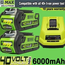 6.0Ah For Greenworks 40V Lithium G-MAX Battery 29462 29482 29252 29472 /Charger