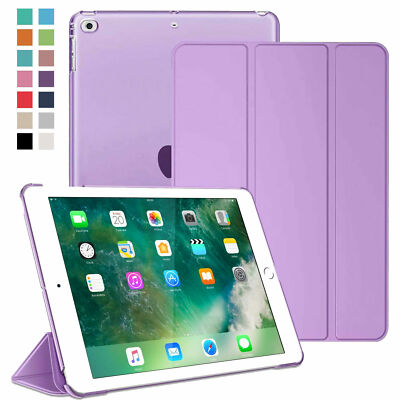 For iPad mini 1 2 3 4 5 6 Slim Leather Tri-Fold Flip Case Clear Back Cover