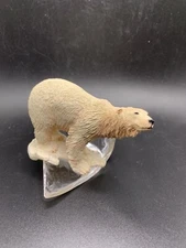 HTF Franklin Mint Resin Polar Bear on Crystal Ice Glass Base Sculpture Animal