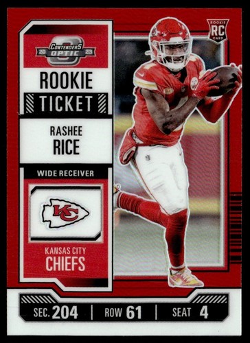 2023 Panini Contenders Optic Red Rashee Rice RC ROOKIE TICKET 27