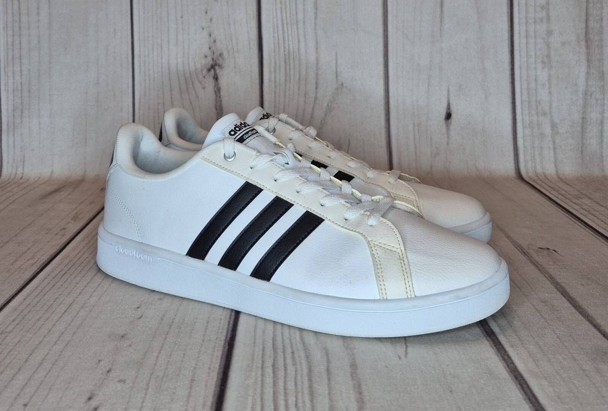 ADIDAS Cloudfoam Advantage Athletic Shoes Men\'s 13 White Black Leather AW4294 Adidas Shoes Cloudfoam Advantage Mens 13 White Black Leather  main image 4