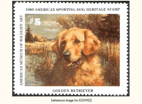 D2K American Sporting Dog Heritage 1983 $5 Stamp (golden retriever) - Picture 1 of 1
