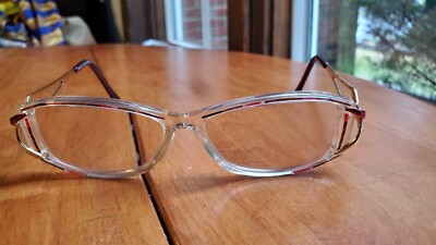 Brille Cazal 3011 Transparent Red Gold Eckig Brillengestell Eyeglasses Frames