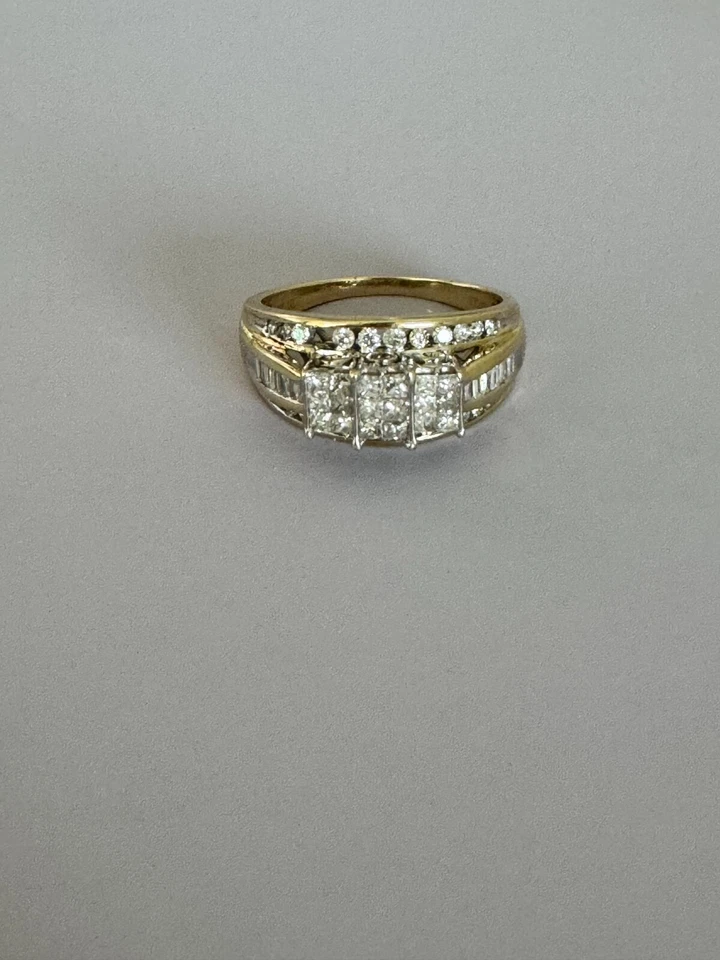 1970s 14k Yellow Gold 2.56 CT Diamond Cluster Ring - Size 8.25 - Image 3 of 4