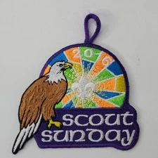 Boy Scouts 2016 Scout Sunday Patch BSA Eagle Logo Hanging Embroidered Authentic 