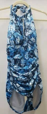 Dreamsuit By Miracle Brands Womens Bathing Suit One Piece Blue Multi size 12 nwt