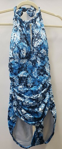 Dreamsuit By Miracle Brands Womens Bathing Suit One Piece Blue Multi size 8 nwt - 第 1/4 張圖片