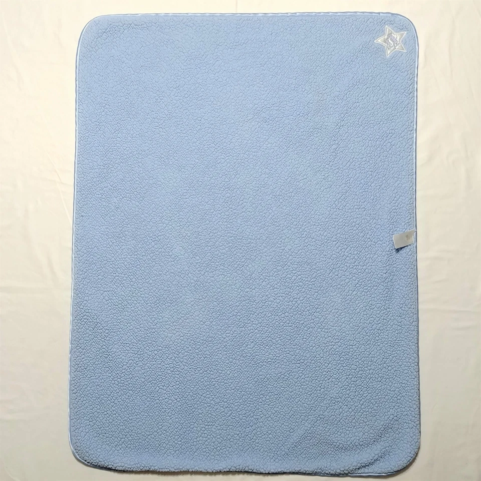 Manta bebé recién nacido "Baby Boy" azul blanco estrella tela sherpa suave usada en excelente estado Foto 2 de 4