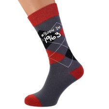 Born in 1963 60th Birthday Red Diamond Socks UK 5-12
