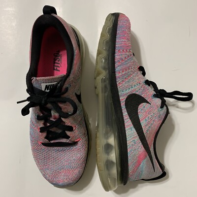 Nike Flyknit Max Fitsole Blue Pink Black 620659-104 Women’s Size US 