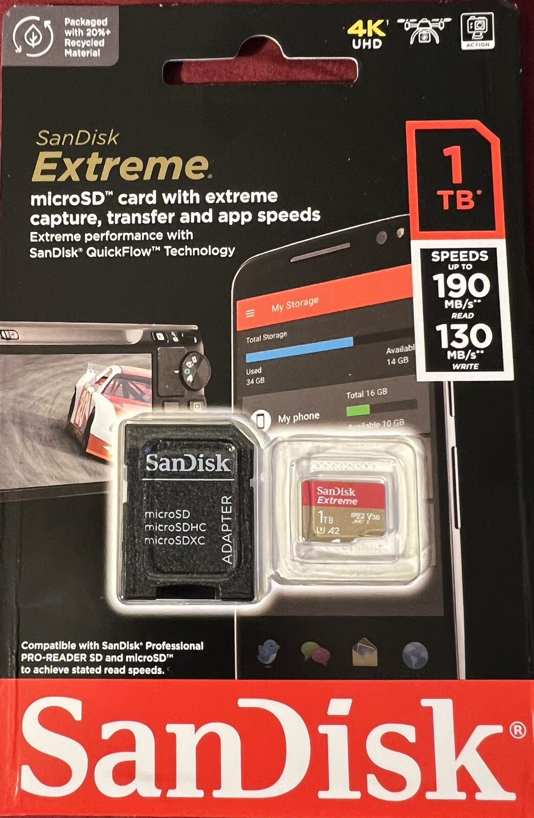 SanDisk Extreme 1TB UHS Speed Class 3 microSDXC Memory Card 